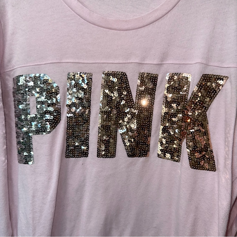 VS PINK Long Sleeve Bling Tee! - Picture 2 of 7